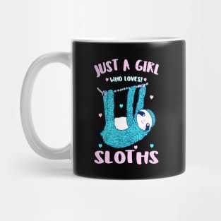 Just A Girl Who Loves Sloths Funny Sloth Christmas Gift Idea Mug